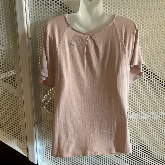 Chaser Short-sleeve tee Size Medium Pink Scoop Neck With Ruffled Sleeves - Picture 3 of 6